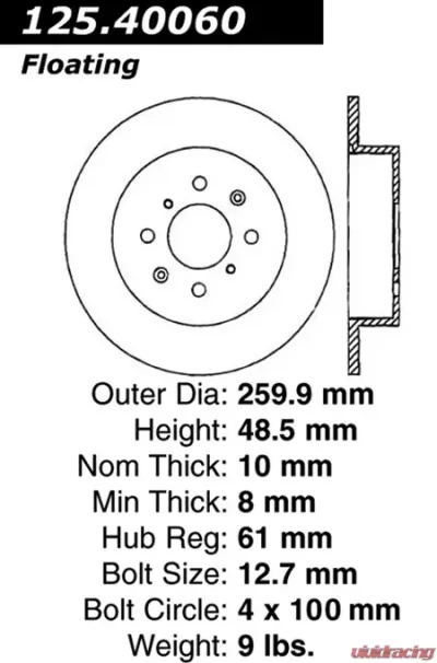Centric Premium High Carbon Alloy Brake Rotor 125.40060 - 125.40060