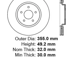 Centric Premium High Carbon Alloy Brake Rotor 125.42100