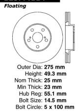 Centric Premium High Carbon Alloy Brake Rotor 125.44114                                     - 125.44114 - Image 2
