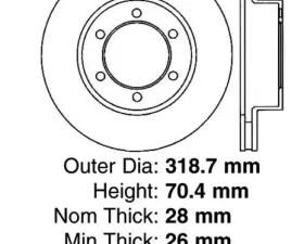 Centric Premium High Carbon Alloy Brake Rotor 125.44118