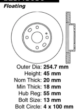 Centric Premium High Carbon Alloy Brake Rotor 125.45050                                     - 125.45050 - Image 2