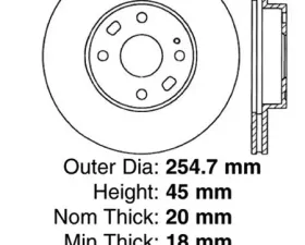 Centric Premium High Carbon Alloy Brake Rotor 125.45050