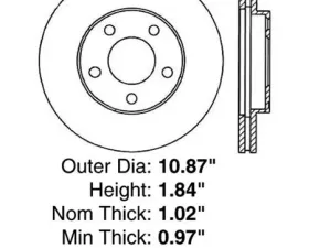 Centric Premium High Carbon Alloy Brake Rotor 125.61041