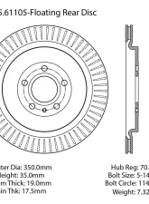 Centric Premium High Carbon Alloy Brake Rotor 125.61105                                     - 125.61105 - Image 2