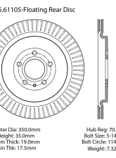Centric Premium High Carbon Alloy Brake Rotor 125.61105                                     - 125.61105 - Image 2