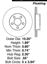 Centric Premium High Carbon Alloy Brake Rotor 125.62034                                     - 125.62034 - Image 2