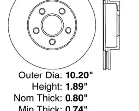 Centric Premium High Carbon Alloy Brake Rotor 125.62034