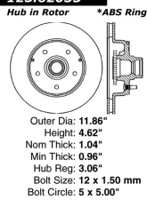 Centric Premium High Carbon Alloy Brake Rotor 125.62035                                     - 125.62035 - Image 2