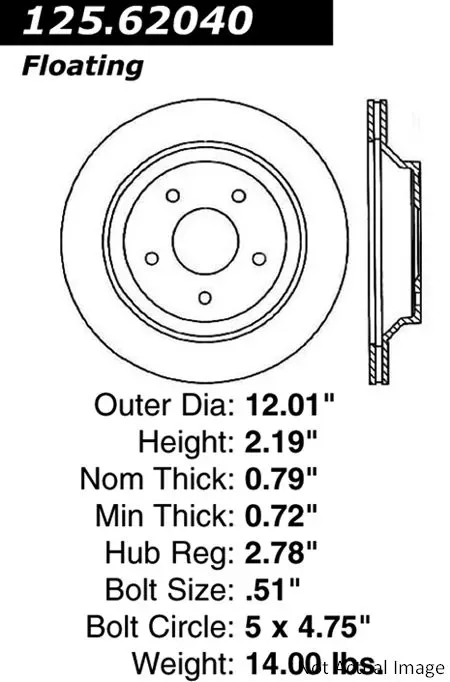 Centric Premium High Carbon Alloy Brake Rotor 125.62040 - 125.62040