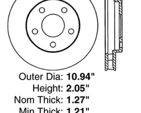 Centric Premium High Carbon Alloy Brake Rotor 125.62057