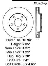 Centric Premium High Carbon Alloy Brake Rotor 125.62057                                     - 125.62057 - Image 2