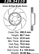 Centric Premium OE Style Drilled  Brake Rotor 128.34110                                     - 128.34110 - Image 2