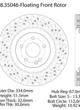 Centric Premium OE Style Drilled  Brake Rotor 128.35046                                     - 128.35046 - Image 2
