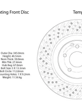 Centric Premium OE Style Drilled  Brake Rotor 128.35052                                     - 128.35052 - Image 2