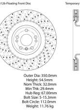 Centric Premium OE Style Drilled  Brake Rotor 128.35126                                     - 128.35126 - Image 2