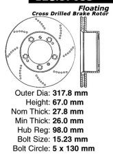 Centric Premium OE Style Drilled  Brake Rotor 128.37035                                     - 128.37035 - Image 2