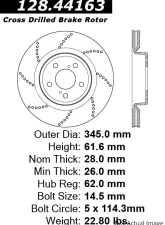 Centric Premium OE Style Drilled  Brake Rotor 128.44163                                     - 128.44163 - Image 2