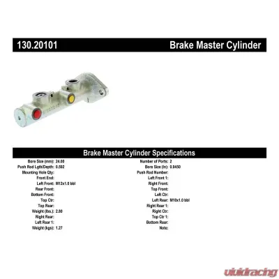 Centric Premium Brake Master Cylinder 130.20101 - 130.20101