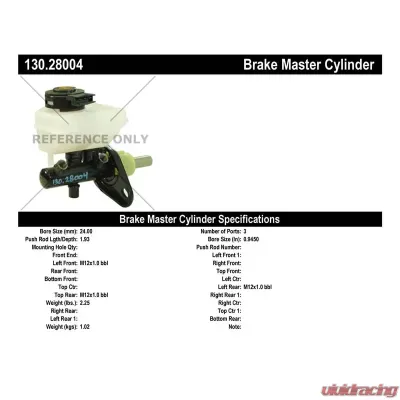 Centric Premium Brake Master Cylinder 130.28004 - 130.28004