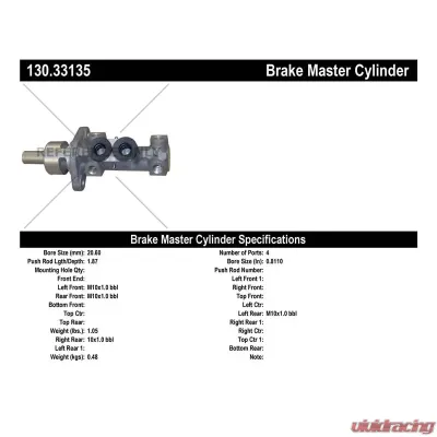 Centric Premium Brake Master Cylinder 130.33135 - 130.33135
