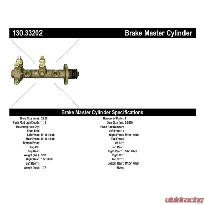 Centric Premium Brake Master Cylinder 130.33202 - 130.33202