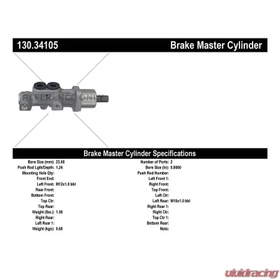 Centric Premium Brake Master Cylinder 130.34105 - 130.34105