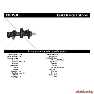 Centric Premium Brake Master Cylinder 130.35003 - 130.35003