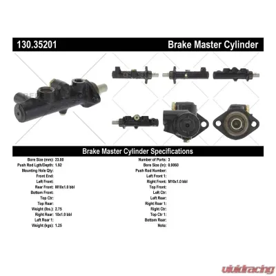 Centric Premium Brake Master Cylinder 130.35201 - 130.35201