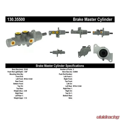 Centric Premium Brake Master Cylinder 130.35500 - 130.35500