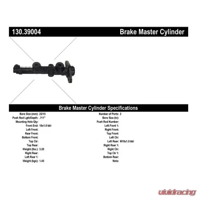 Centric Premium Brake Master Cylinder 130.39004 - 130.39004