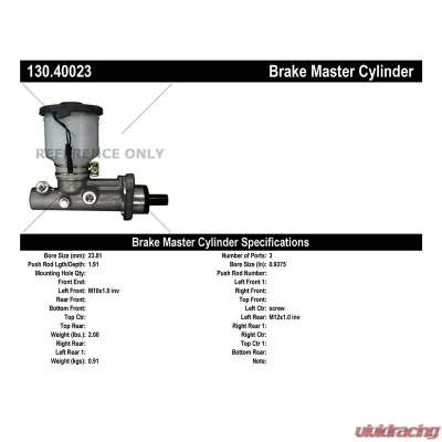 Centric Premium Brake Master Cylinder 130.40023 - 130.40023