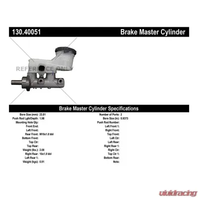 Centric Premium Brake Master Cylinder 130.40051 - 130.40051