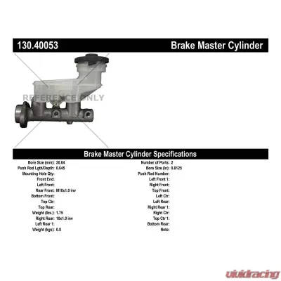 Centric Premium Brake Master Cylinder 130.40053 - 130.40053