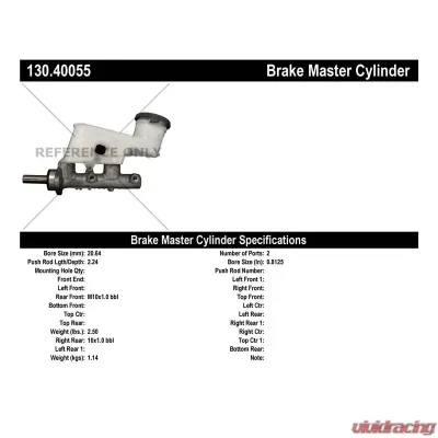 Centric Premium Brake Master Cylinder 130.40055 - 130.40055