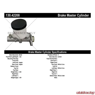 Centric Premium Brake Master Cylinder 130.42208 - 130.42208