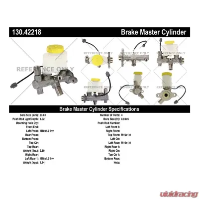 Centric Premium Brake Master Cylinder 130.42218 - 130.42218