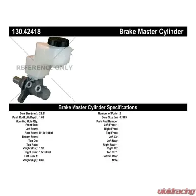 Centric Premium Brake Master Cylinder 130.42418 - 130.42418