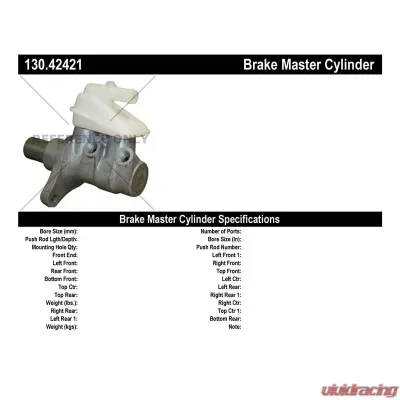 Centric Premium Brake Master Cylinder 130.42421 - 130.42421