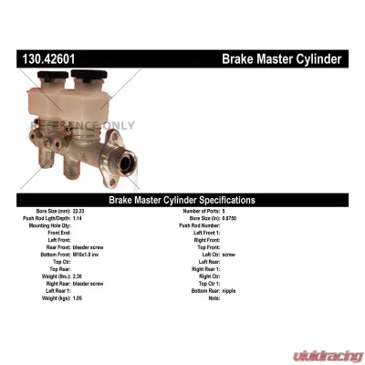 Centric Premium Brake Master Cylinder 130.42601 - 130.42601
