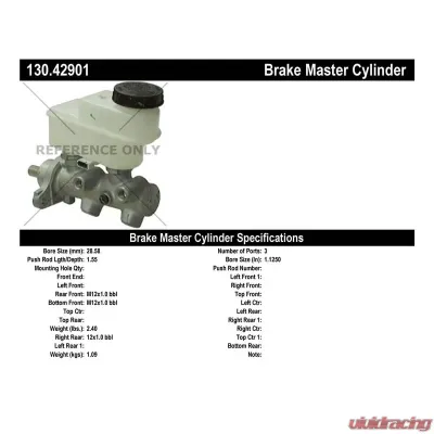 Centric Premium Brake Master Cylinder 130.42901 - 130.42901