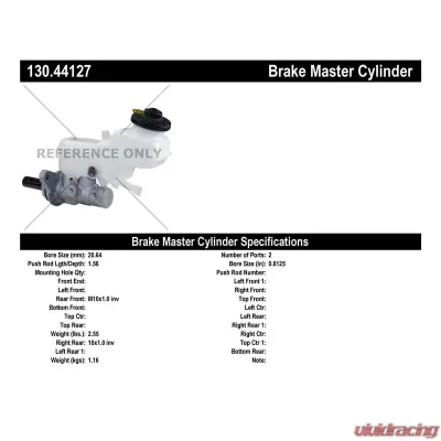 Centric Premium Brake Master Cylinder 130.44127 - 130.44127