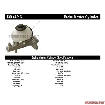 Centric Premium Brake Master Cylinder 130.44216 - 130.44216