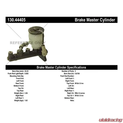 Centric Premium Brake Master Cylinder 130.44405 - 130.44405