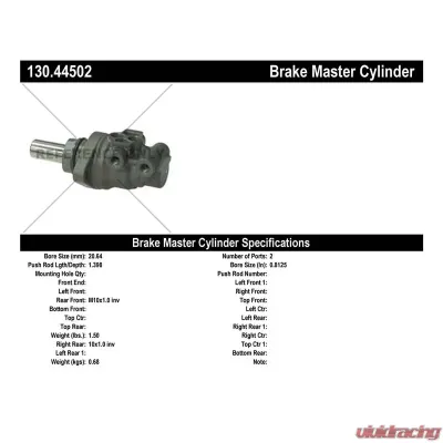 Centric Premium Brake Master Cylinder 130.44502 - 130.44502