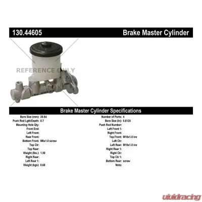 Centric Premium Brake Master Cylinder 130.44605 - 130.44605