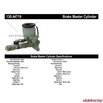 Centric Premium Brake Master Cylinder 130.44719 - 130.44719