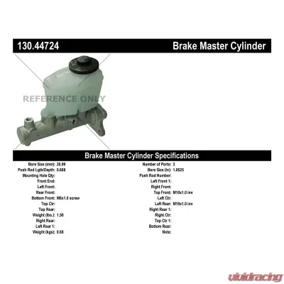 Centric Premium Brake Master Cylinder 130.44724 - 130.44724