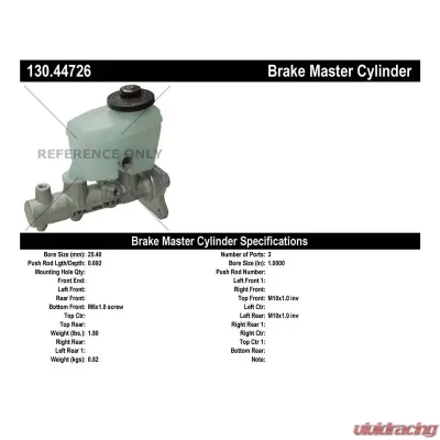 Centric Premium Brake Master Cylinder 130.44726 - 130.44726