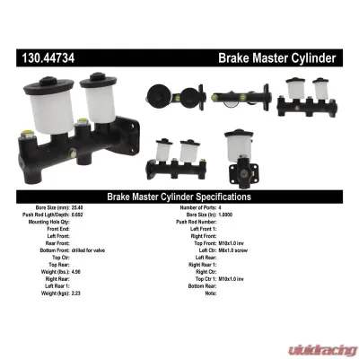 Centric Premium Brake Master Cylinder 130.44734 - 130.44734