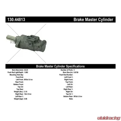 Centric Premium Brake Master Cylinder 130.44813 - 130.44813